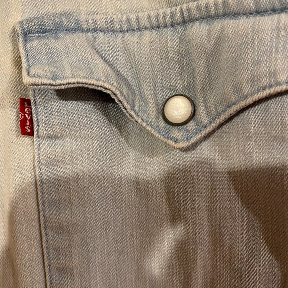 Levis Western light denim short sleeve XL - Picture 3 of 4